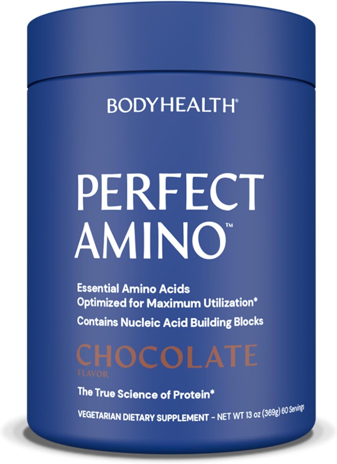 BodyHealth PerfectAmino Powder - BCAA and EAA Powder for Pre and Post Workout - Amino Acid Energy Drink for Men and Women to Support Lean Muscle and Recovery - Chocolate - 60 Servings