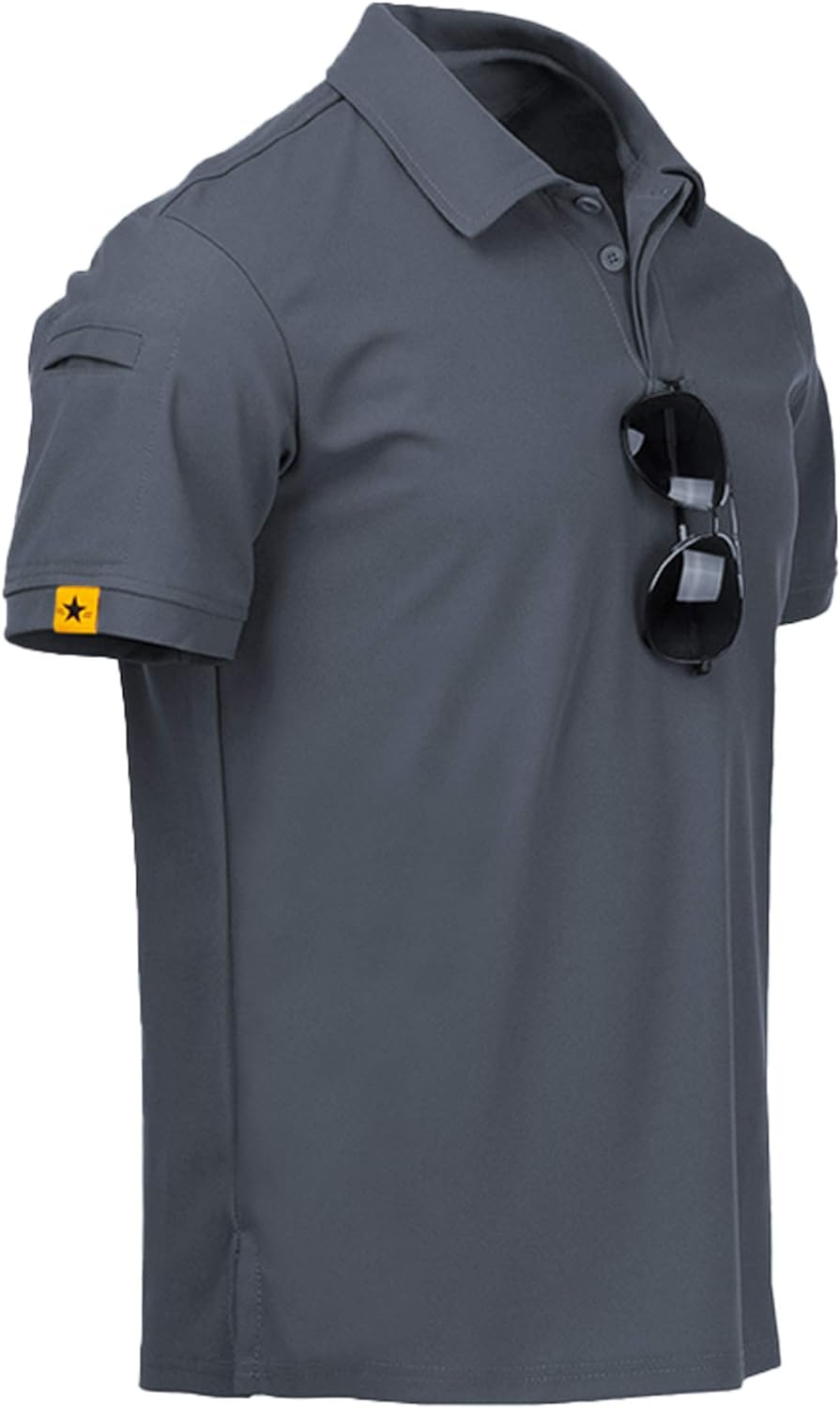SCODI Mens Polo Shirts Performance Short Sleeve Tactical Shirts Athletic Golf Shirt for Men Daily Casual Collared T-Shirt