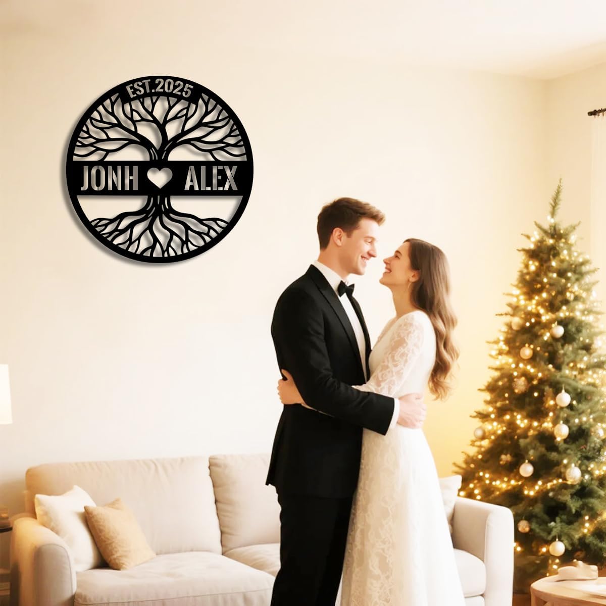 Personalized Tree of Life Metal Name Sign | Custom Metal Signs | Family Wall Art | Wedding Gift & Anniversary | Indoor Decor Gift for Women, Men, Wife, Parents, Couple