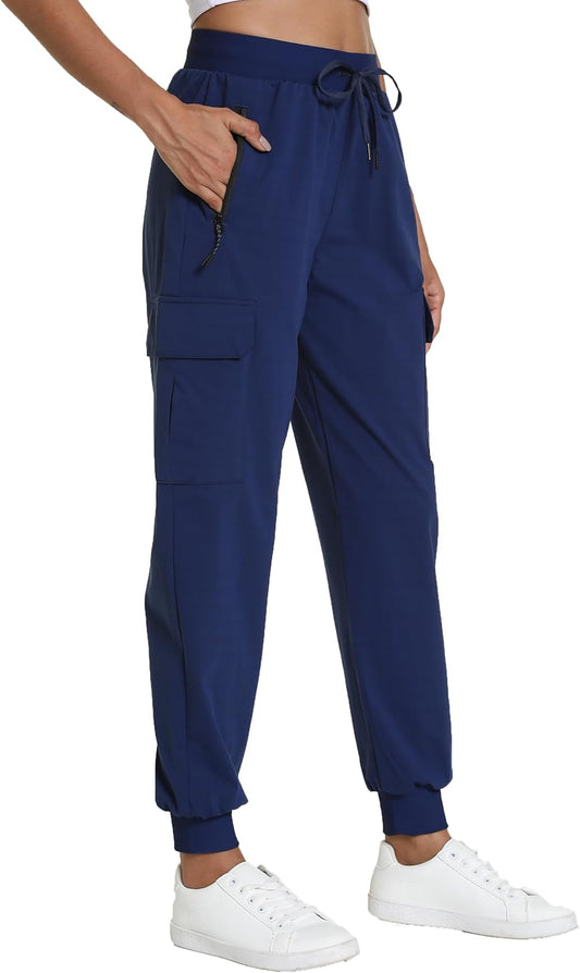 Kcutteyg Womens Water Resistant Hiking Pants with Pockets Quick Dry Soft Athletic Workout Joggers Pants for Camping Travel