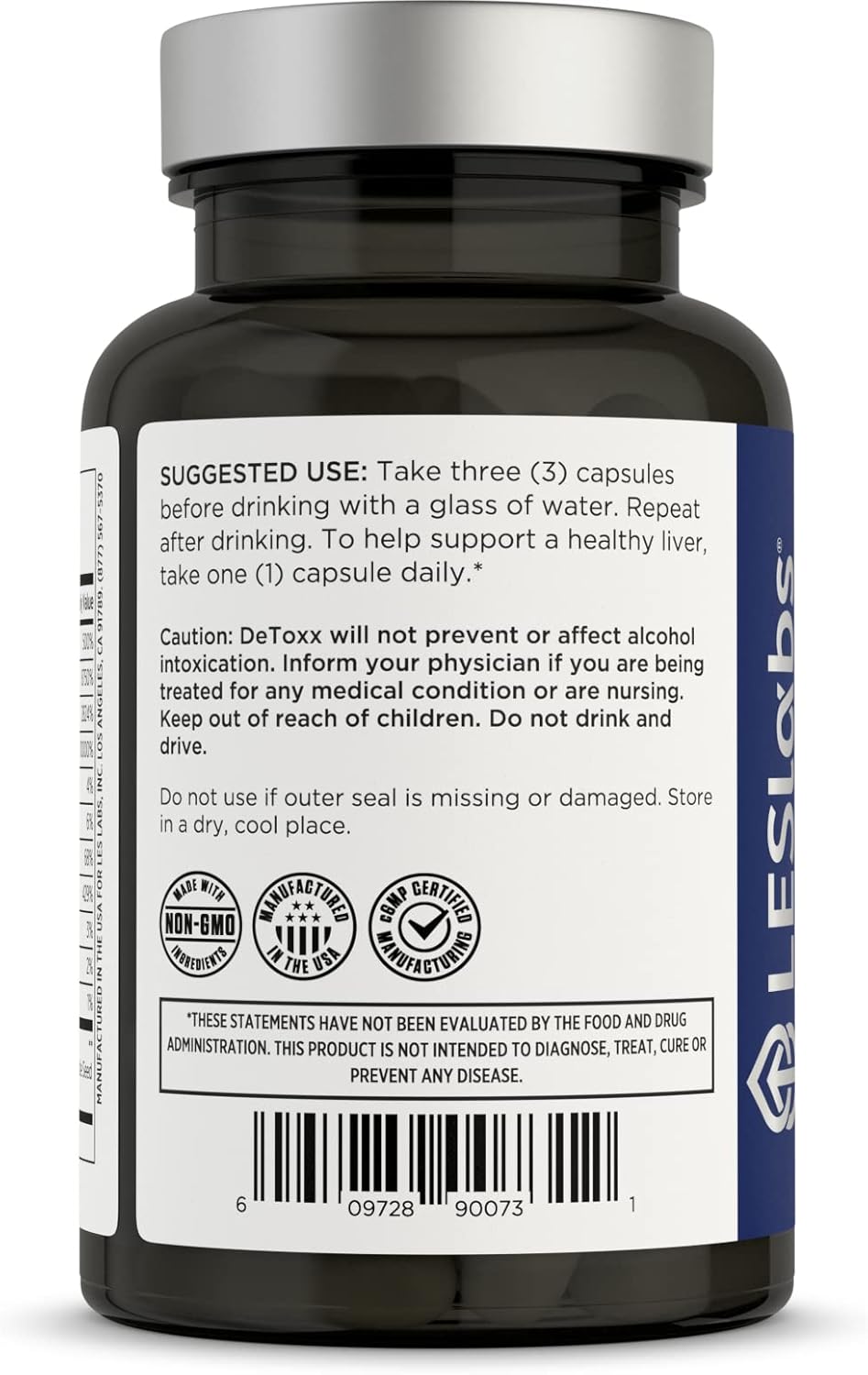 LES Labs DeToxx – Better Mornings & Recovery, Liver Support, Electrolyte Replenishment & Glutathione Support – Prickly Pear, Milk Thistle & NAC – Non-GMO Supplement – 60 Capsules