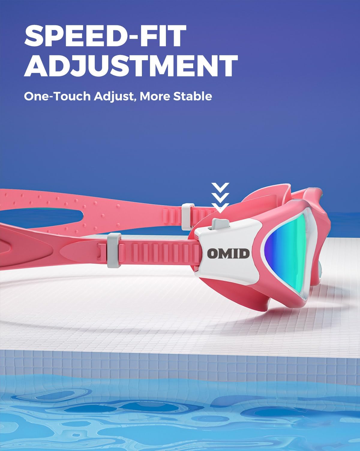 OMID Swim Goggles, P2 Polarized Swimming Goggles for Men Anti-fog Goggles Swimming for Adult Women