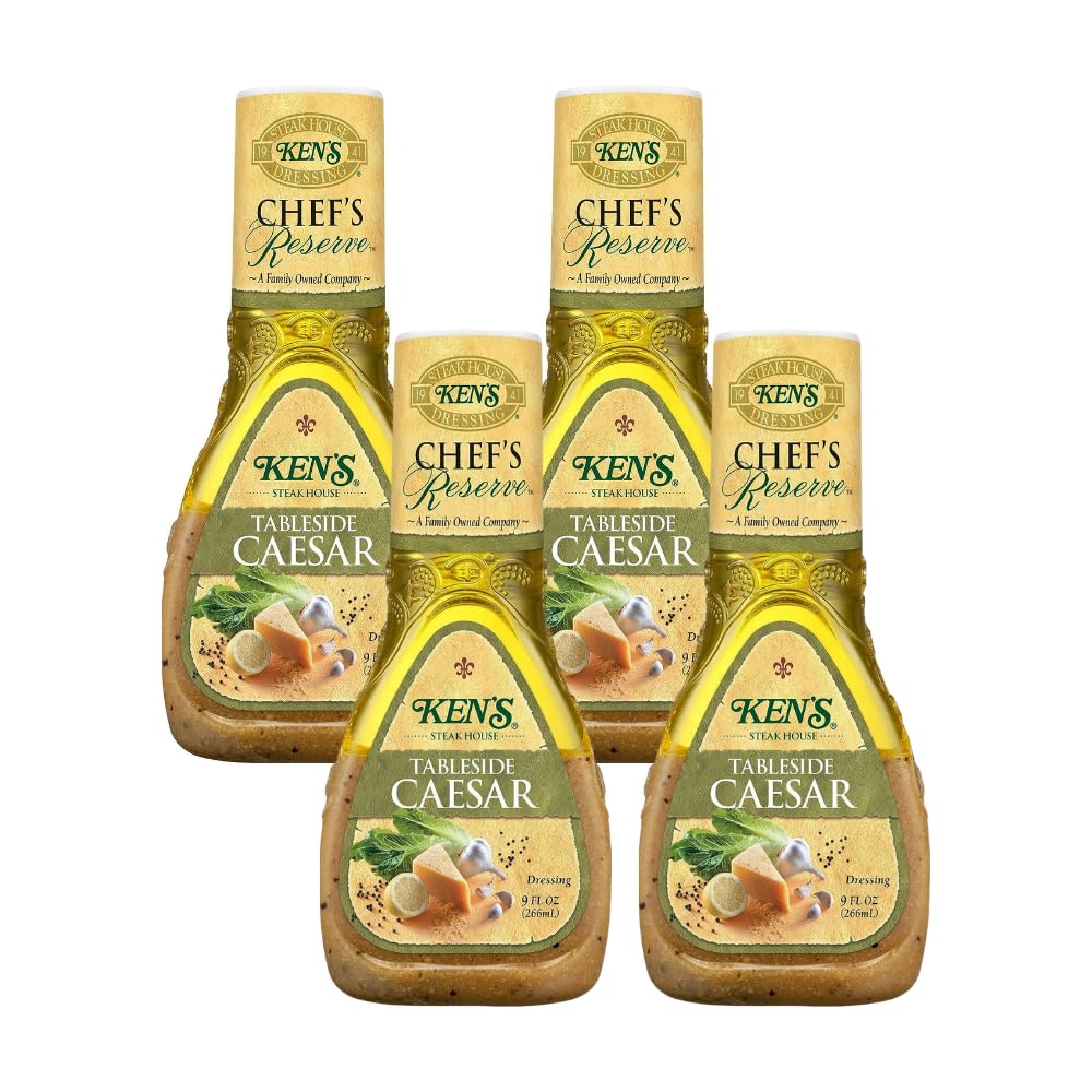 Ken's Steak House Chef's Reserve Tableside Caesar Dressing 9 Ounce (Pack of 4)