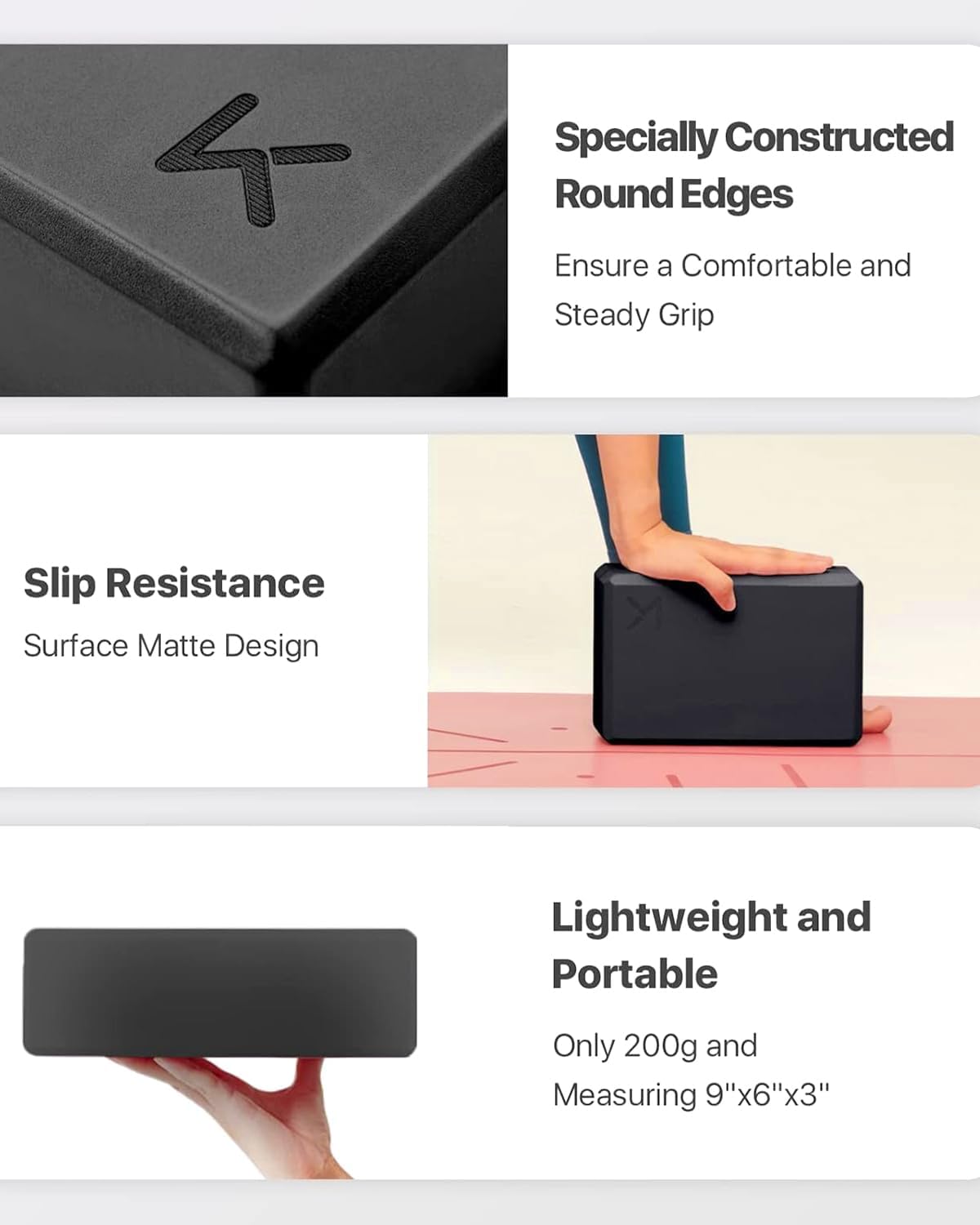 KEEP Yoga Block, High-Density EVA Foam 2 Pack Yoga Block with Non-Slip Textured Surface, Supportive, Lightweight - Ideal for Yoga, Pilates, and Stretching Exercises