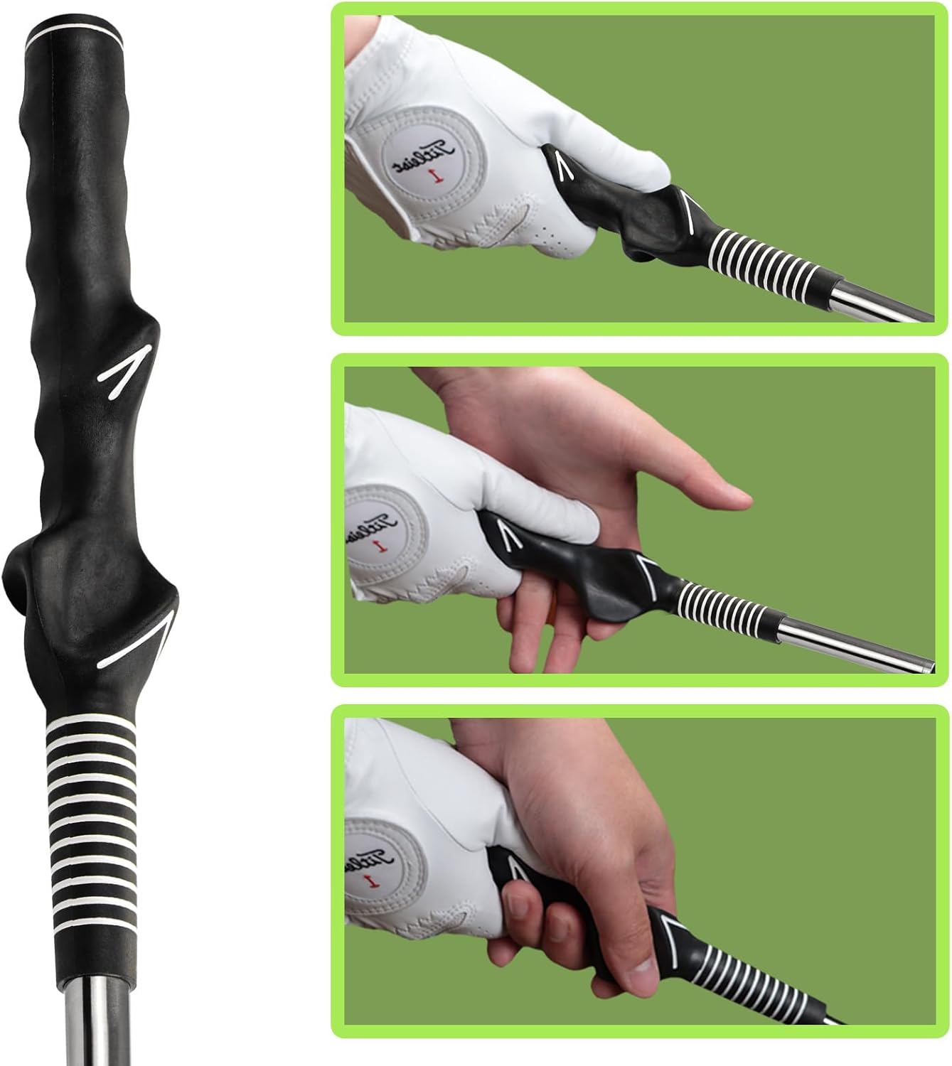 Retractable Golf Swing Training Aid, Golf Grip Trainer & Golf Swing Trainer for Warm-up, Right-Handed Golf Club for Indoor Practice, Golf Accessories - Strength & Tempo Training for Chipping Hitting