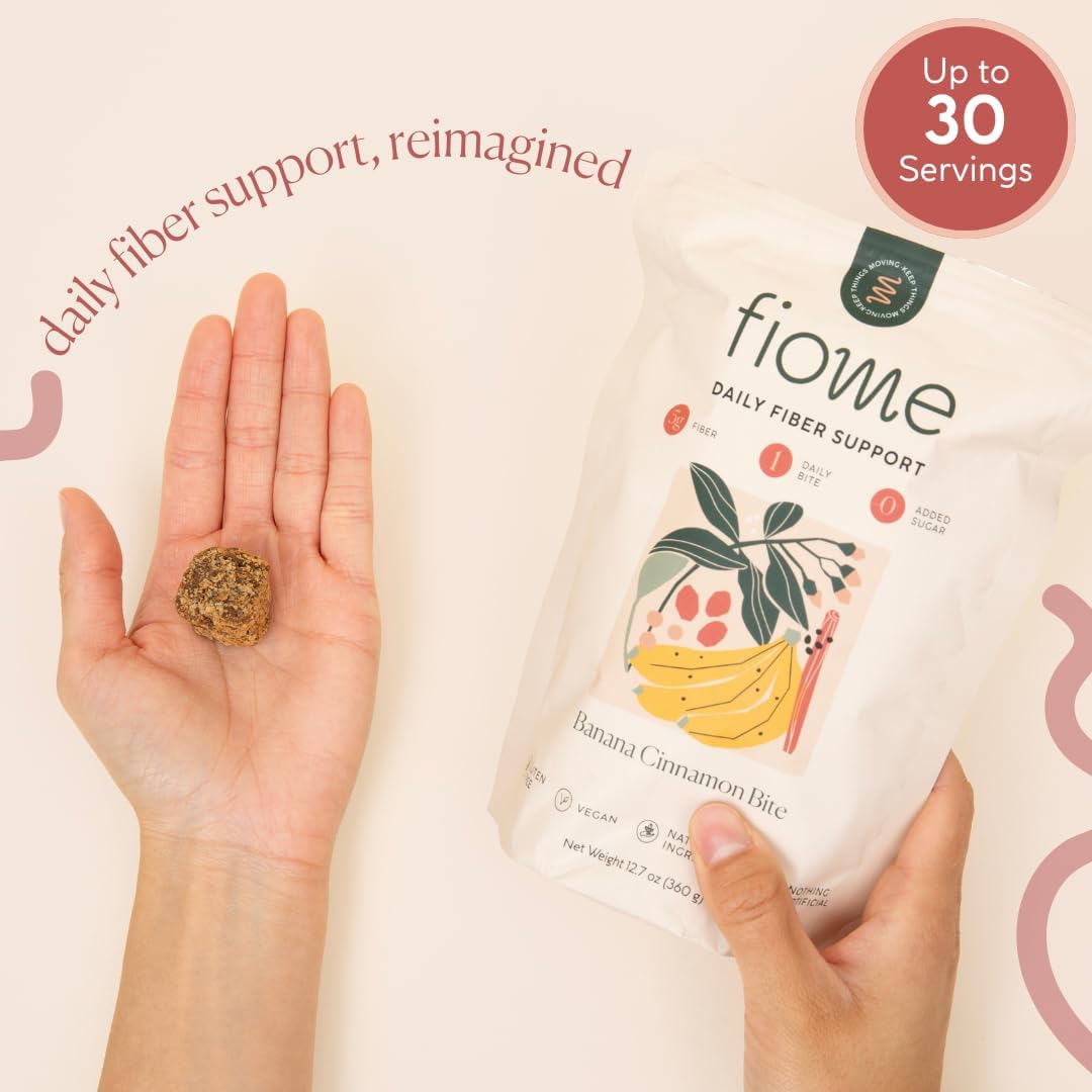 Fiber Supplement - 5g Daily Fiber Bite - Supports Regularity, Digestion and Gut Health - All Natural Ingredients, Banana Cinnamon Flavor, 30 Servings