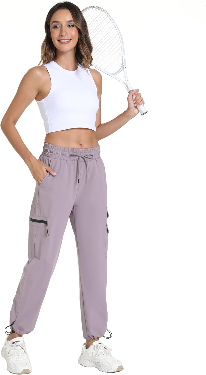 Women's Hiking Pants with Pockets - Travel Lounge Outdoor Quick Drying Lightweight Water Resistant Joggers