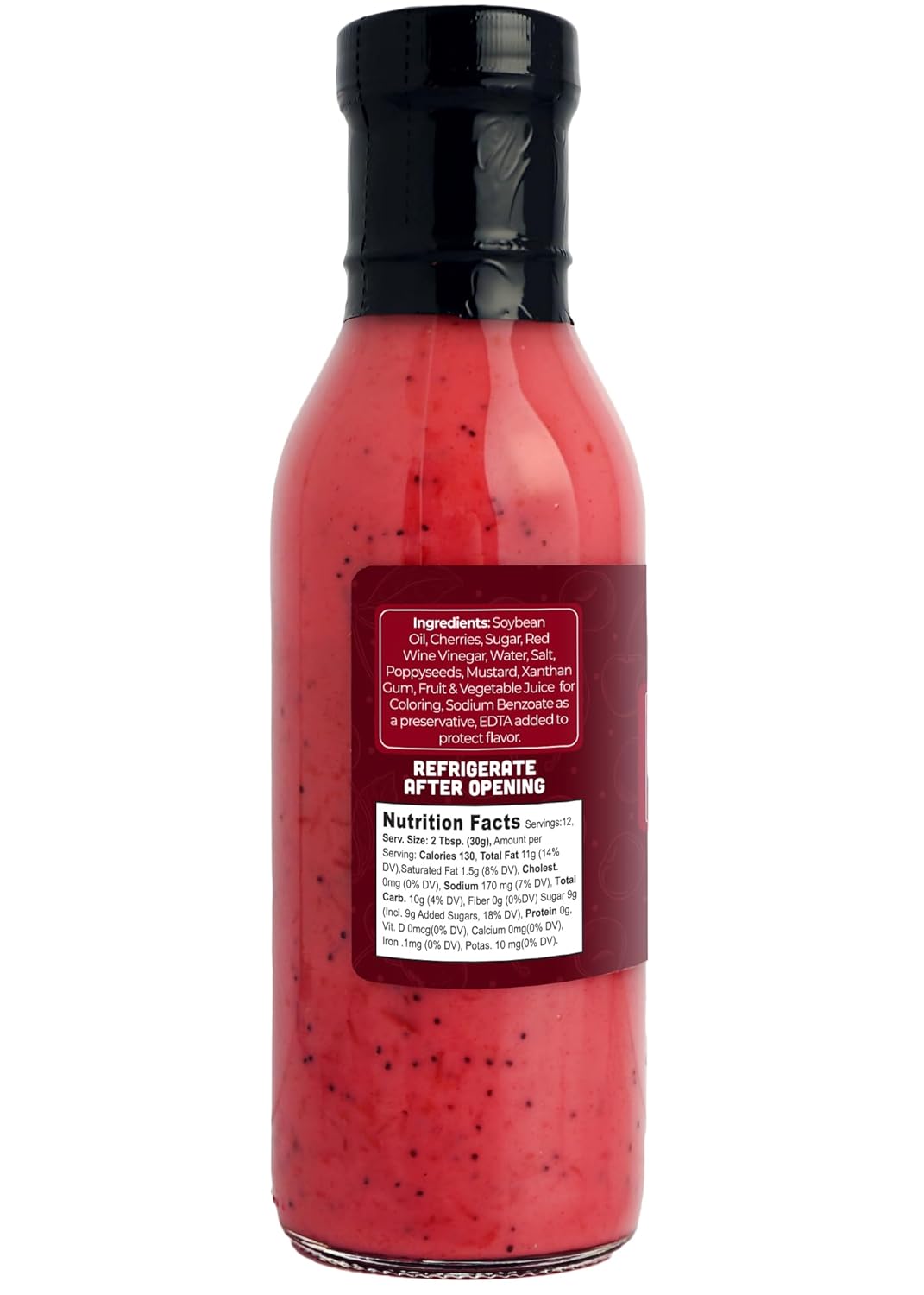 Green Jay Gourmet Cherry Poppyseed Salad Dressing – Sweet & Tangy with Real Cherries – Handcrafted in USA – Perfect for Salads, Marinades & Glazes – 12 Ounces