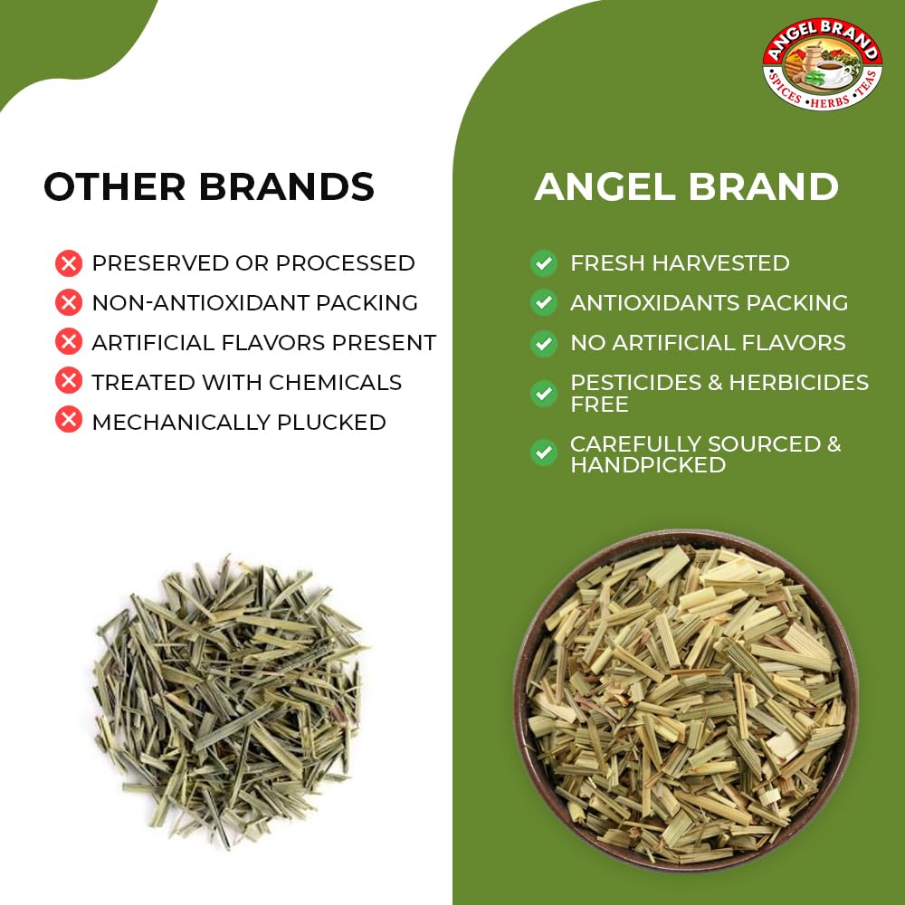 Angel Brand Fever Grass Tea Jamaican – 0.25 oz Pouch Pack of 3 – Dried Lemongrass Leaves for Herbal Tea and Infusions.