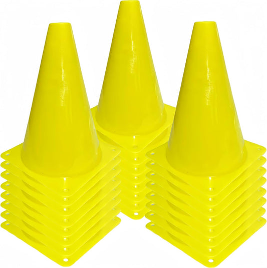 24 Pcs 7 Inch Plastic Traffic Cones, Basketball Football Drills, Skating, Sport Training Agility Markers, Indoor Outdoor Games, Multicolor