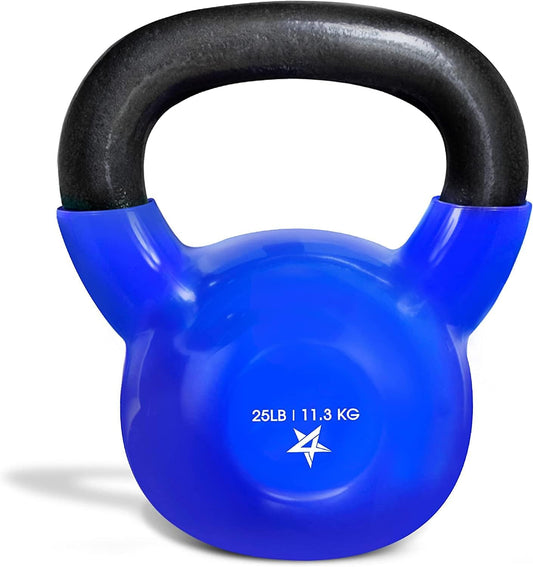 Yes4All 5-100 LB Kettlebells Vinyl Coated Cast Iron for Dumbbell Weights Exercises, Gym, Fitness, Full Body Workout Equipment Push up, Grip and Strength Training