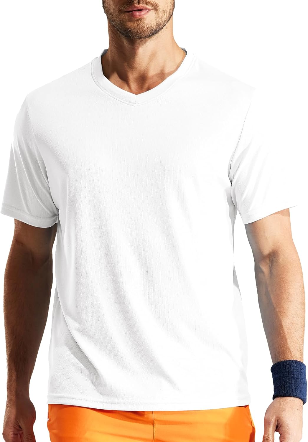 MIER Men's Quick Dry Workout Shirts Moisture Wicking Running Athletic Performance T-Shirts Recycled Polyester Top Tee