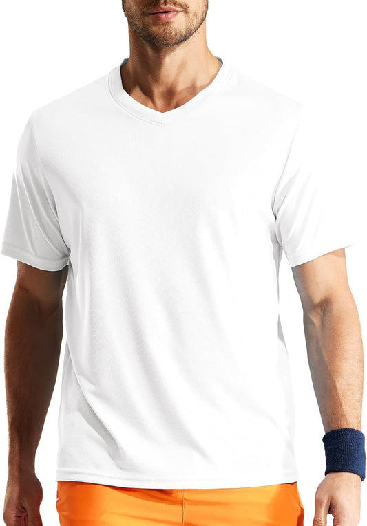 MIER Men's Quick Dry Workout Shirts Moisture Wicking Running Athletic Performance T-Shirts Recycled Polyester Top Tee