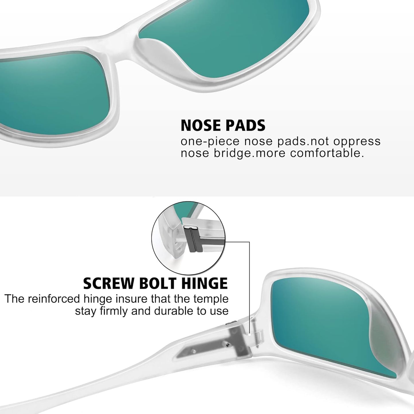 STORYCOAST Polarized Sports Sunglasses for Men Women Unbreakable Frame Cycling Fishing Driving