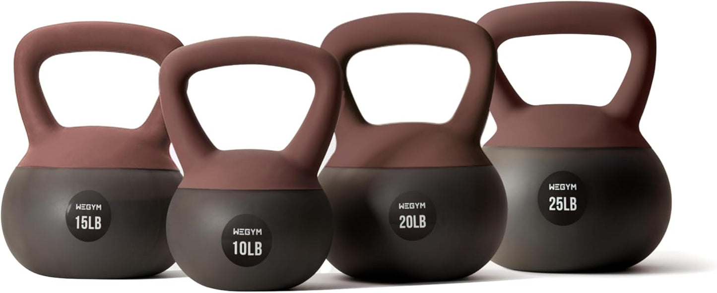 Soft Kettlebells with Cushioned Impact-Resistant Base and Anti-Slip, Wide-Grip Handle for Home Workouts, Weightlifting, and Full Body Strength Training