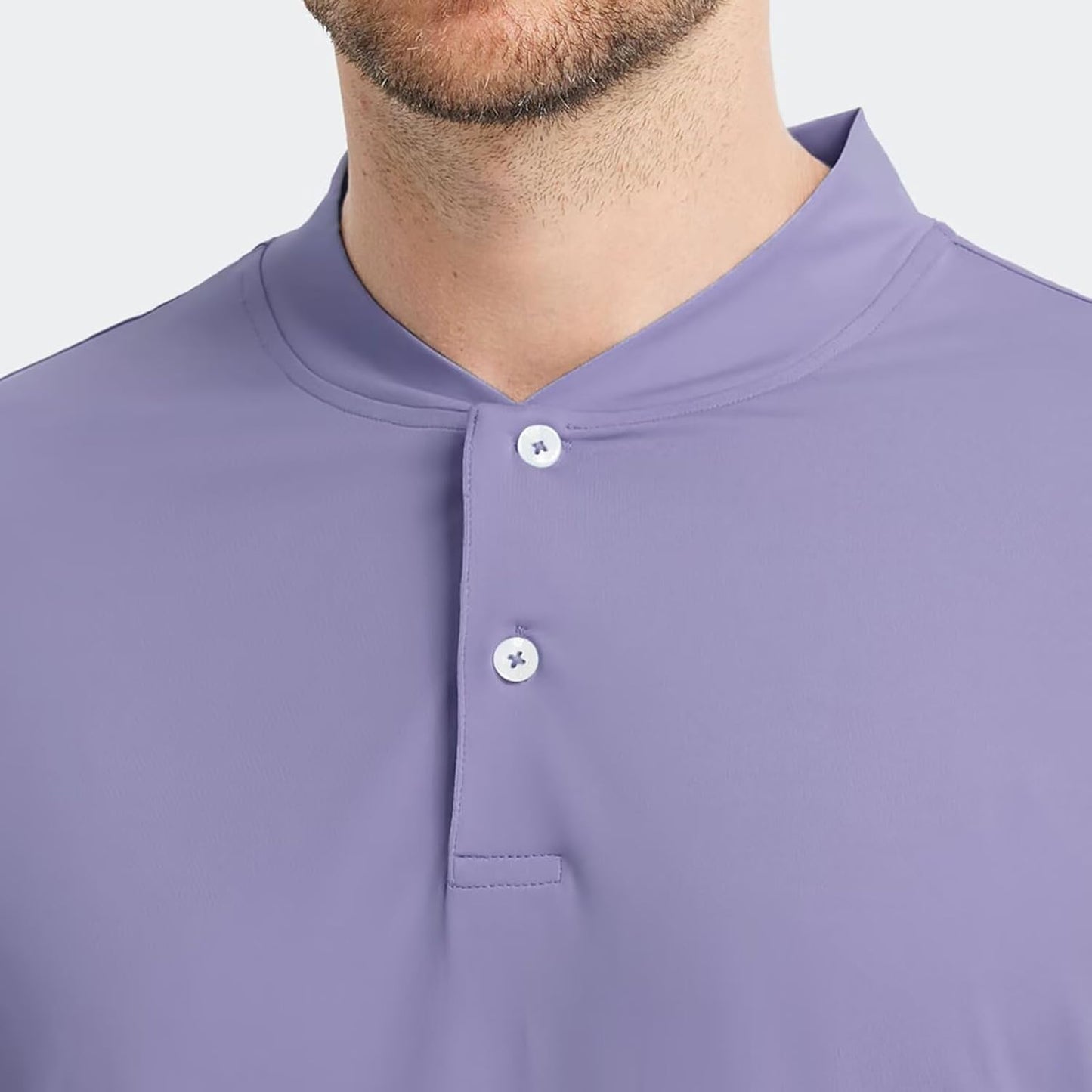 M MAELREG Collarless Golf Shirts for Men Dry Fit Moisture Wicking Performance Solid Casual Mens Henley Shirts Short Sleeve