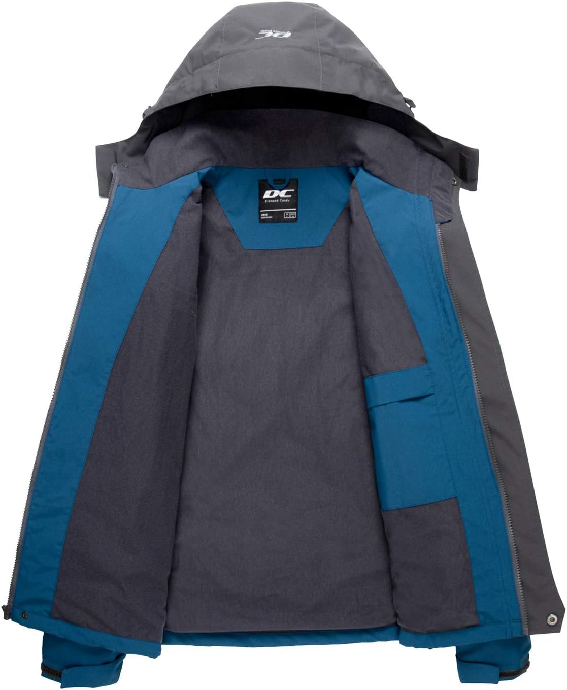 Diamond Candy Men's Hooded Waterproof Jacket Lightweight Rain Jacket Outdoor Casual Sportswear