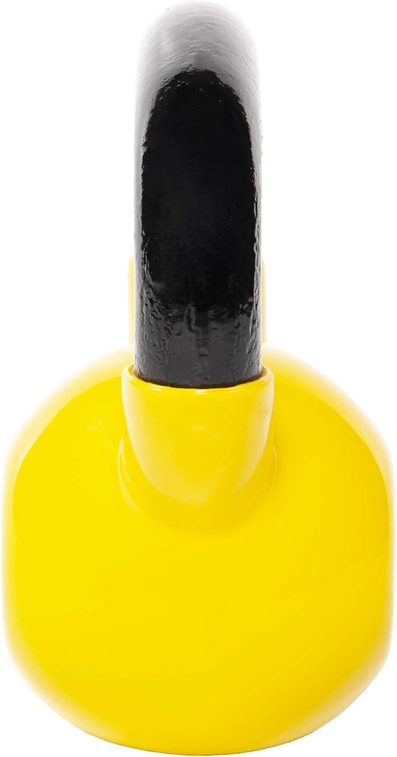 Signature Fitness All-Purpose Color Vinyl Coated Solid Cast Iron Kettlebell Weight