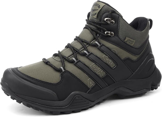 Men's Mid Waterproof Hiking Boots Lightweight Approach Trekking Comfortable Backpacking Non Slip Work Shoes Outdoor Camping Travel Cross Trainer Sneakers