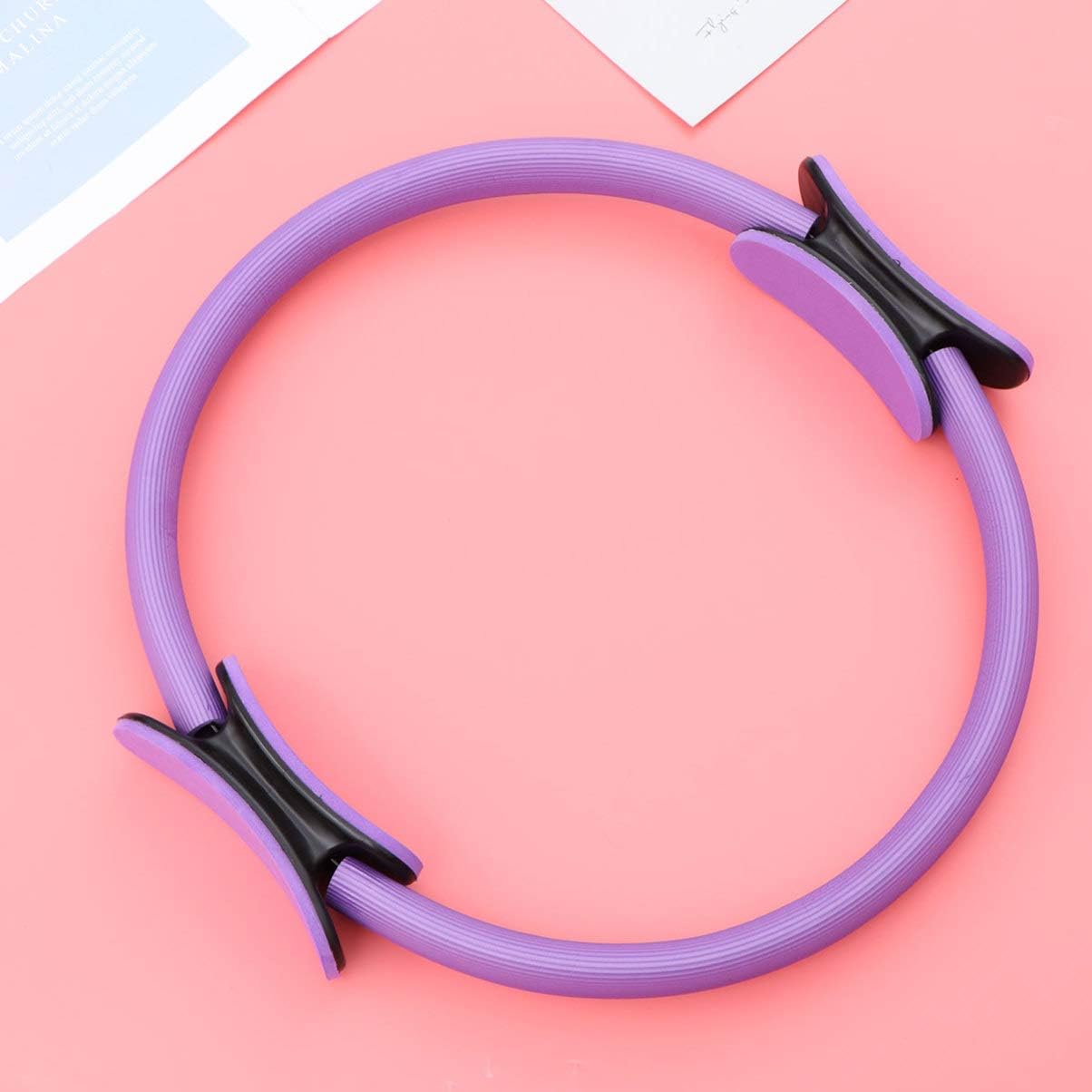 BESPORTBLE Household Appliances Pilates Ring Portable Fitness Circle Body Ring Yoga Ring Equipment for Pilates Yoga Fitness Workout 42x38cm (Purple) Purple Rings
