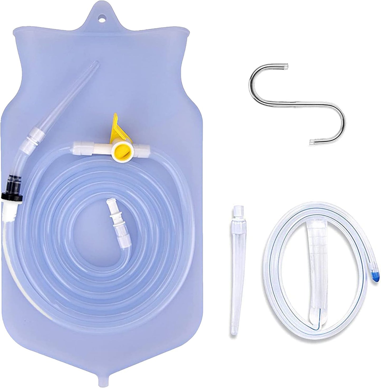 Foret Premium Enema Kit Non-Toxic Silicone Tip, Bag & Eco Detox Gift | Most Comfortable Colon Cleanse | Gerson Therapy Colonics Recommended | BPA & Phthalates Free |Clamp| Easy Instructions | Slim Tip