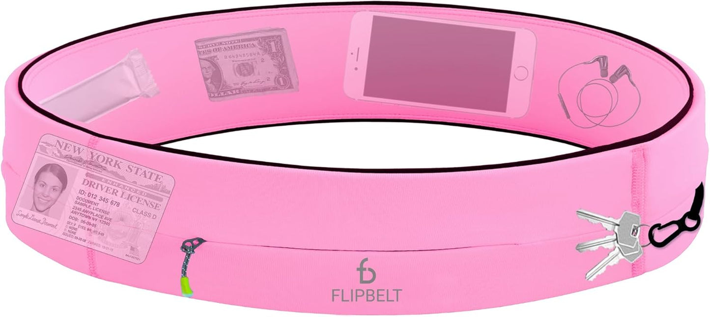 FlipBelt Zipper Running Belt, Waist Pack for Fitness and Running, US Company