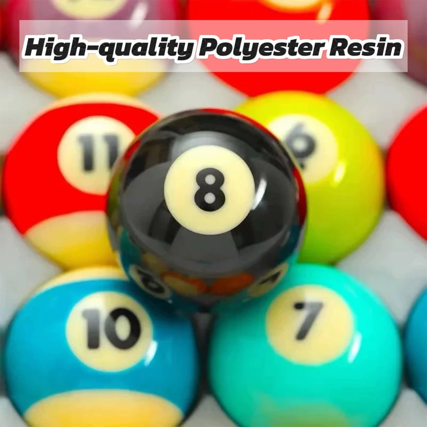 Billiard Balls Standard Set 16 Pool Table Balls 2-1/4 inch Replacement Billiard Cue Ball Set Professional Pool Table Accessories