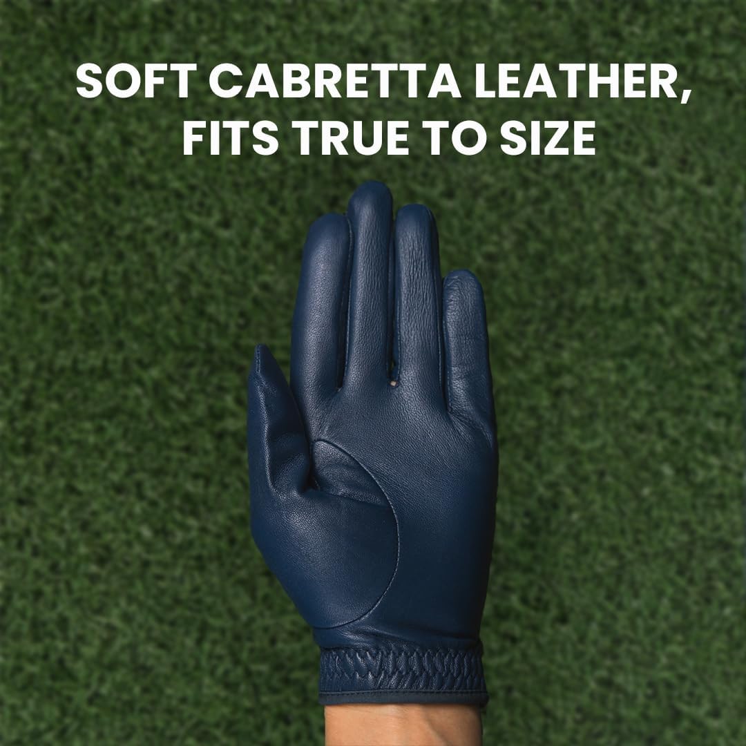 PUR3 Individual - Cabretta Leather Men's Golf Glove, Ultra Soft, with Ball Marker for Right Hand and Left Hand Golfers