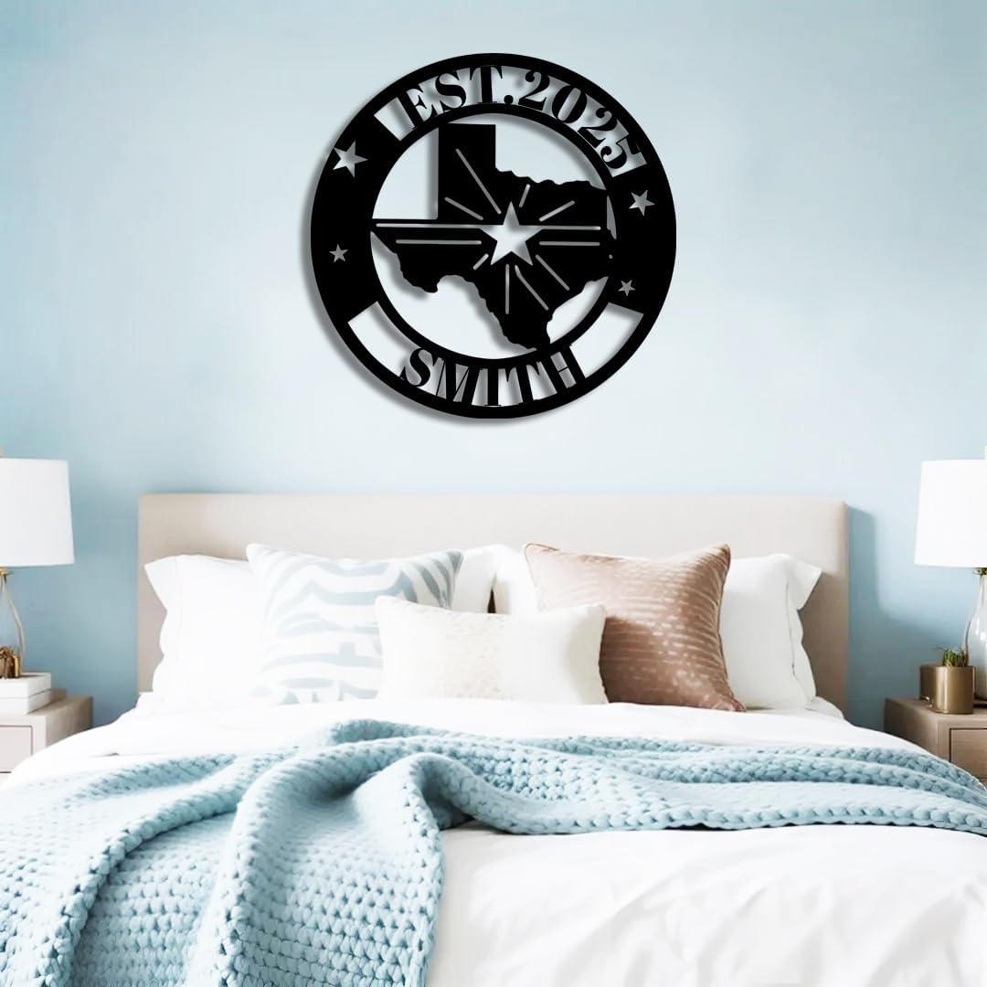 Personalized Texas Map Metal Name Sign | Custom Metal Signs | Decoration Yard Sign | Indoor Decor Gift for Women, Men, Wife, Parents, Couple