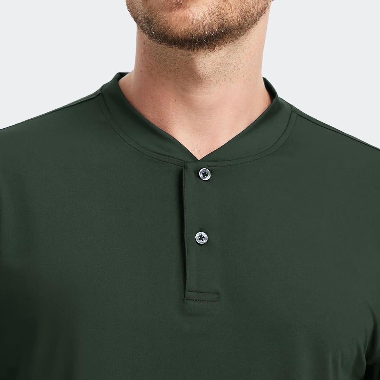 M MAELREG Collarless Golf Shirts for Men Dry Fit Moisture Wicking Performance Solid Casual Mens Henley Shirts Short Sleeve