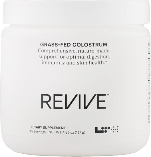 LTH Revive Grass-Fed Colostrum Powder - Trusted by Life Time Fitness Members - Supports Digestion, Skin & Immune Health - Sourced from First-Milking Colostrum - 45 Servings