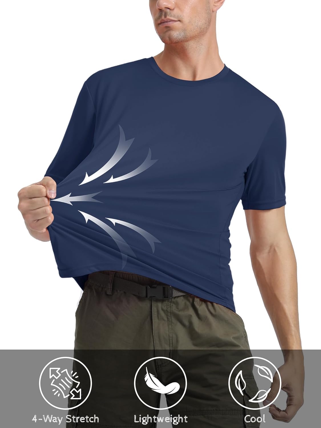 MAGCOMSEN Men's Short Sleeve UPF 50+ T-Shirt Quick Dry Rash Guard Athletic Running Swim Top Tee Performance Water Shirts