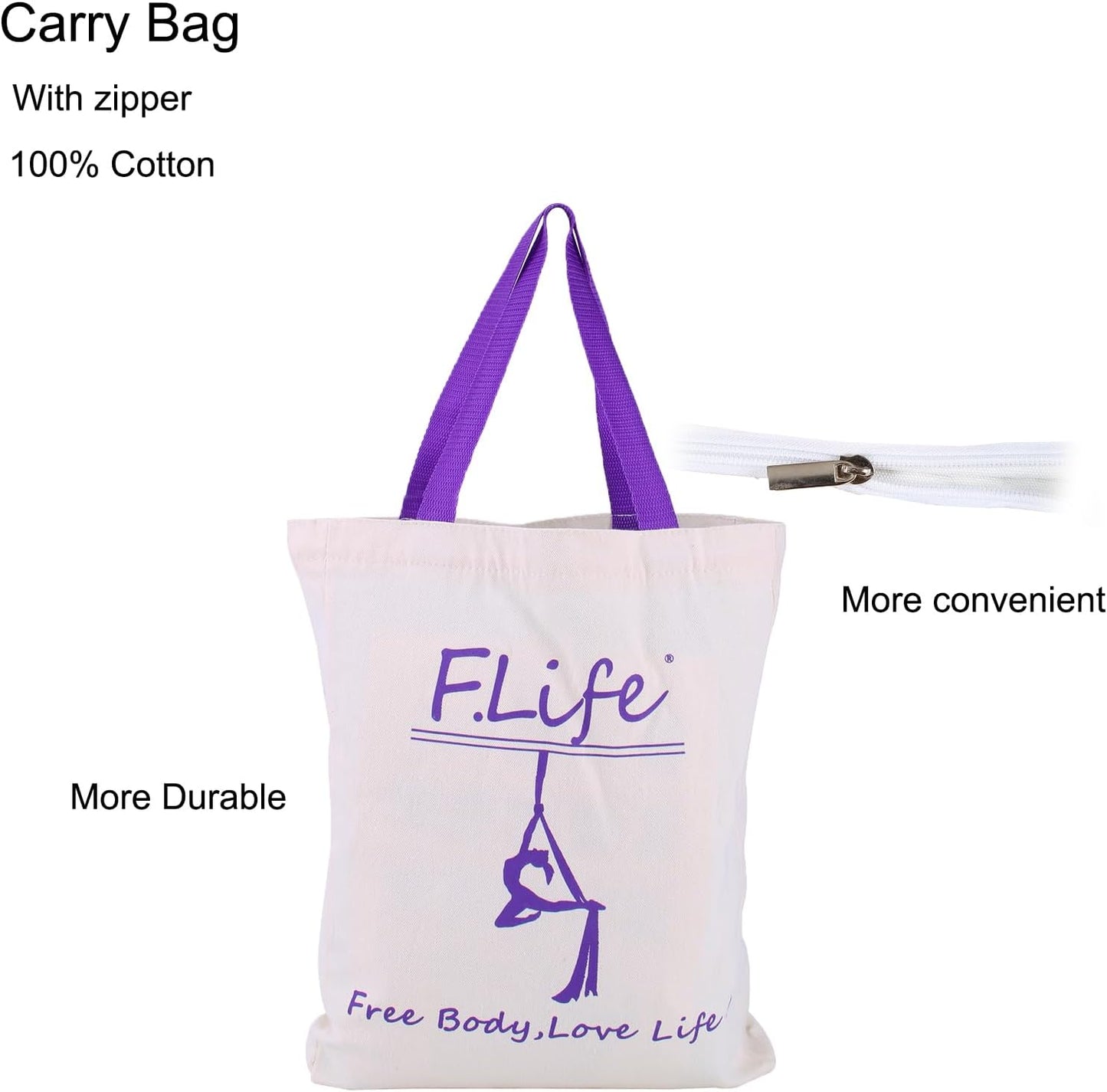 F.Life Aerial Yoga Hammock kit- Yoga Swing Multicolor 5 yards-Flying Yoga Include Daisy Chain,Carabiner and Pose Guide