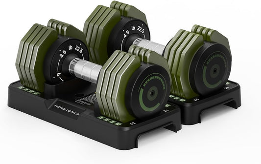 Adjustable Dumbbells Set 22.5LB Pair, 5 Weights Option Dumbbells Set with Comfort Non-slip Metal Handle, Compact Weight Set For Home Gym Suit both Men and Women