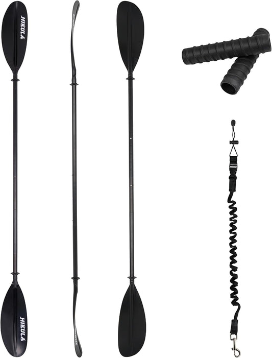 Kayak Paddle Aluminum Shaft Paddle with Nylon Blades, Floating Adjustable Kayaking Oars, 3 Piece, 220-240cm/86-94 Inches,Black/Rose/Teal/Black/Orange/Grey