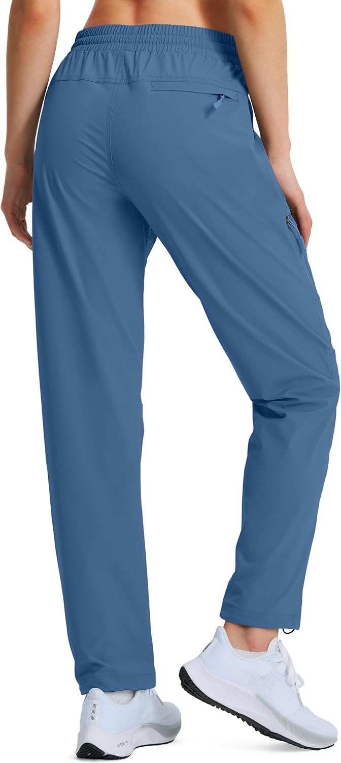 Women's Hiking Pants Quick Dry Lightweight Cargo Pants UPF 50 Water Resistant Zipper Pockets for Golf Travel Work Camping