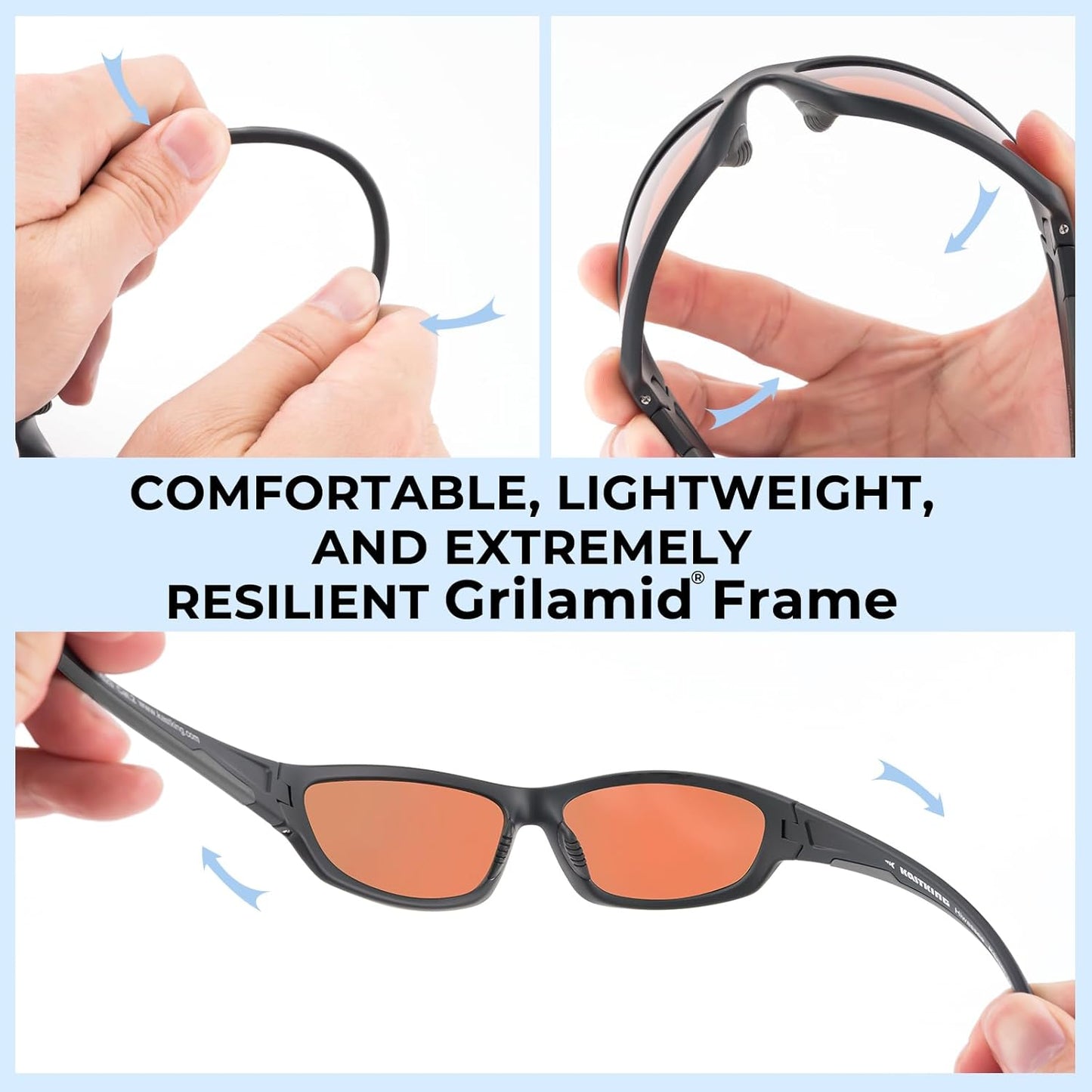 KastKing Hiwassee Polarized Sport Sunglasses for Men and Women, Wrap Sunglasses for Fishing Cycling and Running,UV Protection