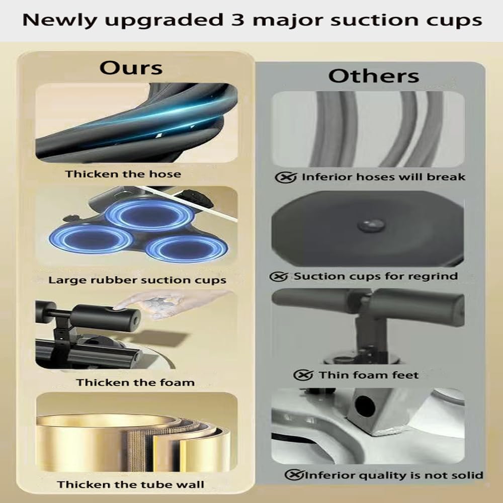 Ab Training Auxiliary Device, 2025 Upgrade 3 Suction Cups, Sit Up Machine, Multi-functional Adjustable Ab Trainer Equipment, Ab Workout Equipment for Home & Gym