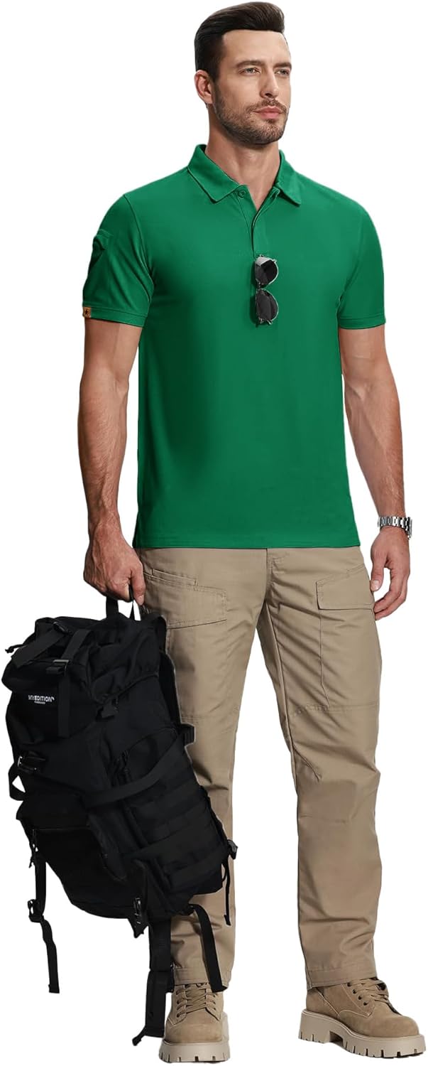 ZITY Mens 2 Pack Polo Shirts Short Sleeve Performance Sports Golf Shirt for Men Tactical Shirt