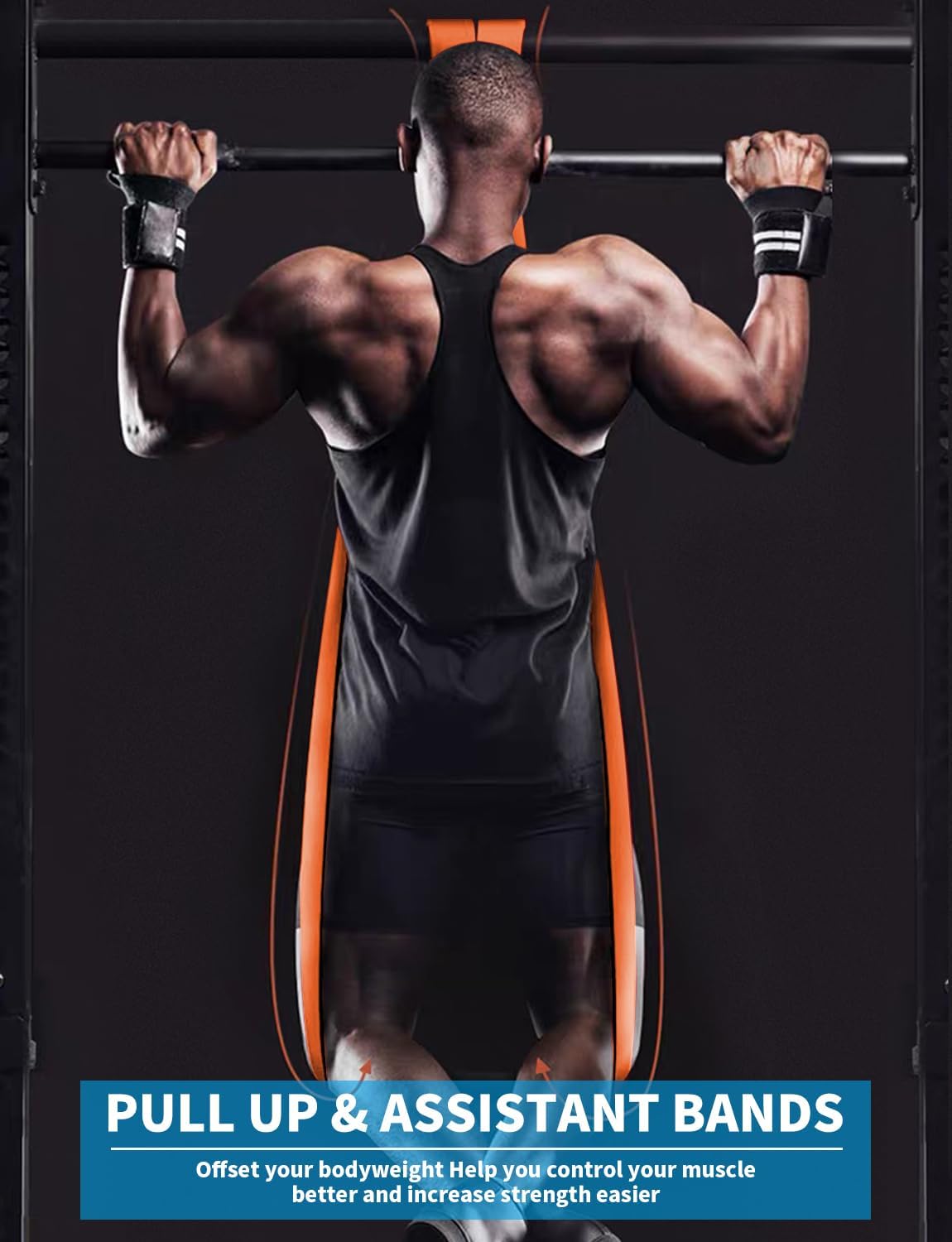 Pull Up Bands, Resistance Bands, Pull Up Assistance Bands Set for Men & Women, Exercise Workout Bands for Working Out, Body Stretching, Physical Therapy, Muscle Training
