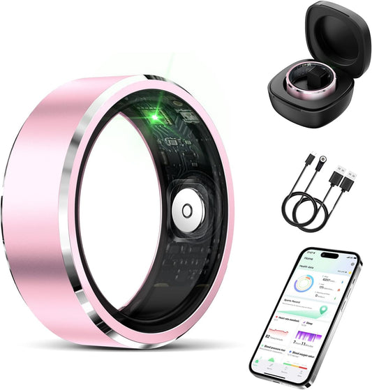 Smart Ring for Women Men-Wearable Fitness Tracker with Sleep Tracking Heart Rate Healthy Monitor Ring Activity Monitoring Steps Calories