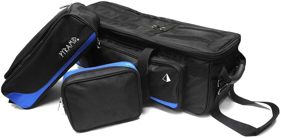 Pyramid Path Triple Tote Roller Plus Bowling Bag with Detachable Shoe Bag (Fits US Mens Size 15), Accessory and Side Pocket, Lightweight Travel Design