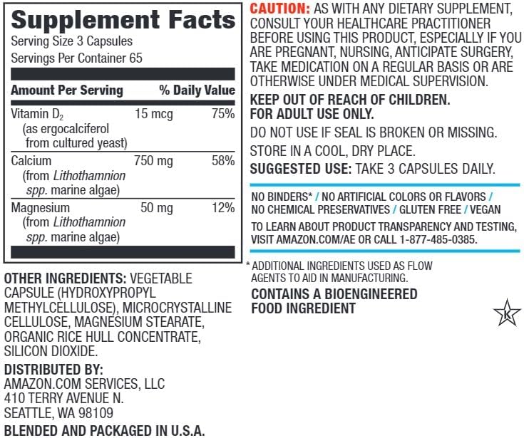 Amazon Elements Calcium Complex, 195 Capsules