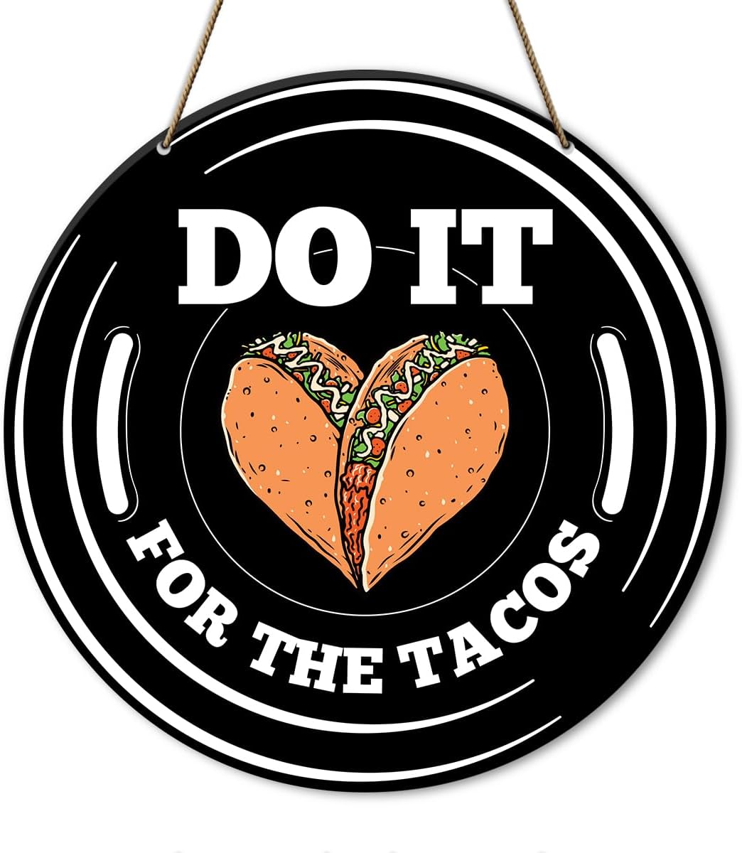 Gym Sign Decor, Home Gym Sign, Workout Room Fitness Room Decor Gym Sign Decoration, Gym Gift for Trainer Exercise Lover, Do It for The Tacos