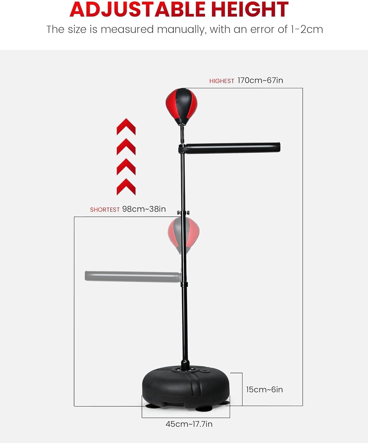 INNOLIFE Kids Boxing Bar with Punching Bag, Adjustable Height, Complete Set, Stable Base, Easy Installation