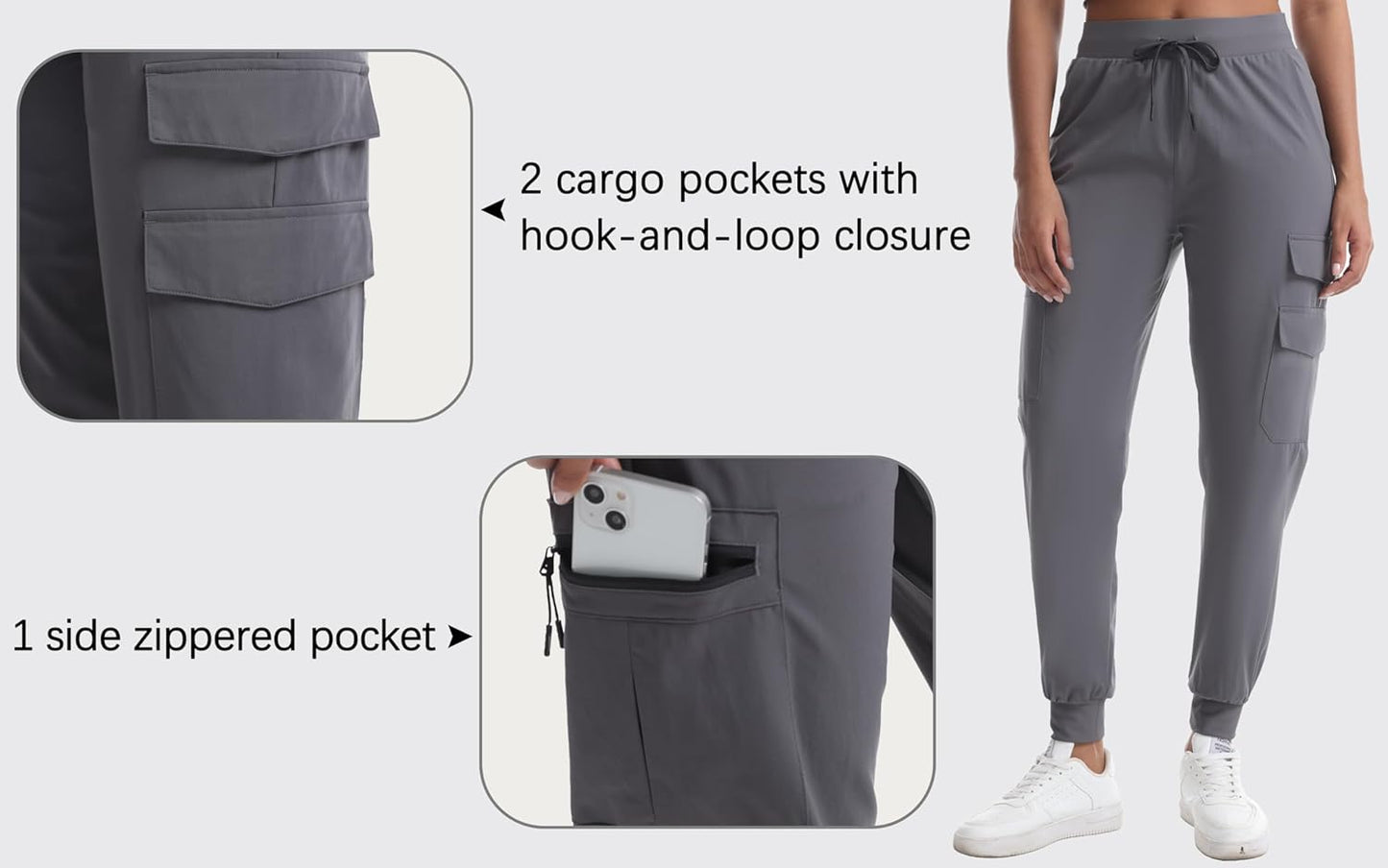 Women's Hiking Pants with Pockets Water Resistant Lightweight Quick Dry Cargo Pants for Travel Outdoor