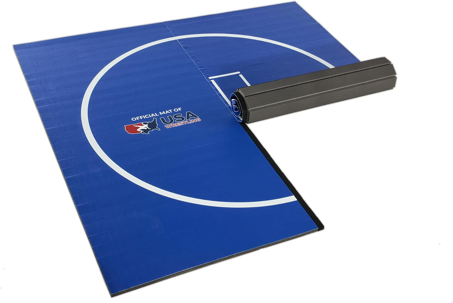 Dollamur 10’x10’x1.25” Wrestling Mat, Black, Home Workouts, Exercise, with Circles, FLEXI-Connect®