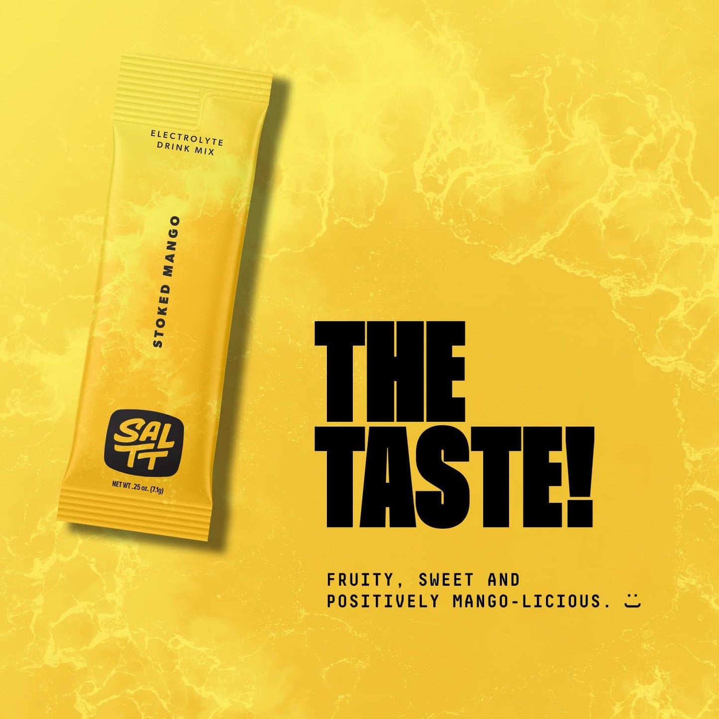 Keto Chow SALTT Electrolytes Powder Packets, Stoked Mango (30 Hydration Packets) - Magnesium, Potassium, Sodium, Trace Minerals - Vegan, Sugar & Gluten Free - Travel Essentials - Made in USA