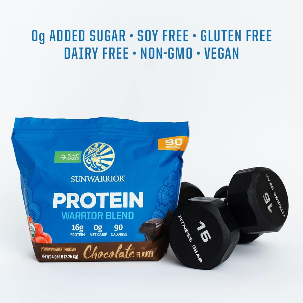 Organic Plant Based Protein Powder | Vegan Organic Protein Powder Chocolate Flavored with BCAA Amino Acids & Hemp Seed Pea Blend | Non-GMO Soy Dairy Filler & Gluten Free (Chocolate, 90 Servings)