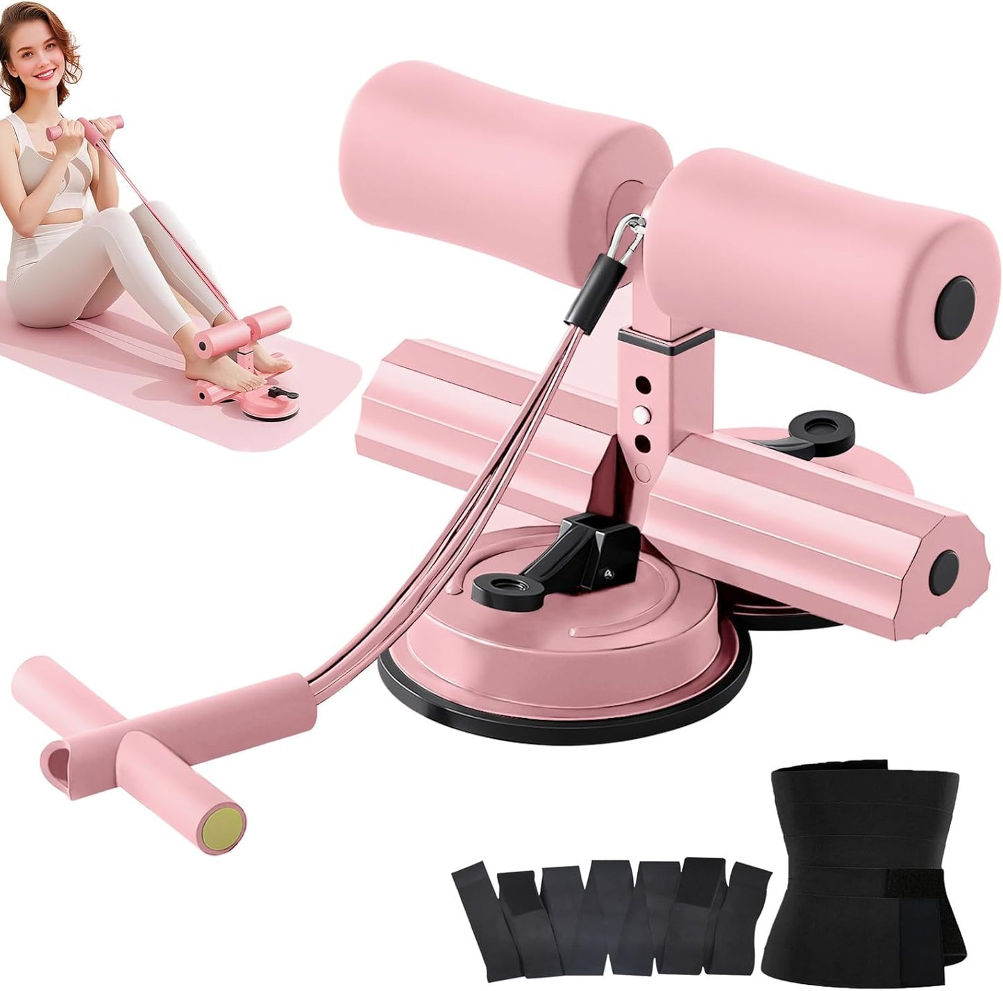 Ab Training Auxiliary Device, Ab Trainer Auxiliary Machine with Bands, Multi-functional Adjustable Ab Trainer Equipment, Ab Trainer Auxiliary Equipment for Home & Gym